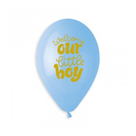 5 BALLONS WELCOME BOY  321746 13"