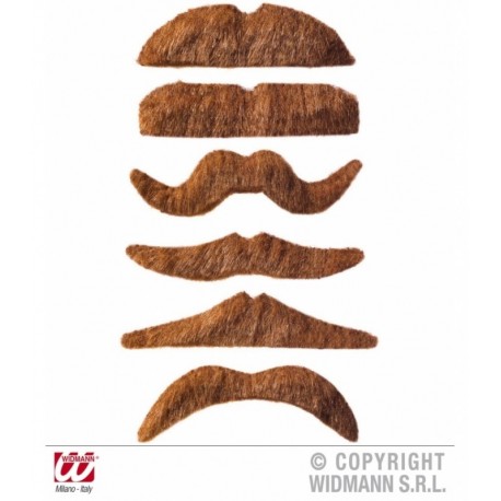 MOUSTACHE BLONDE adhesive - 6 styles ass.