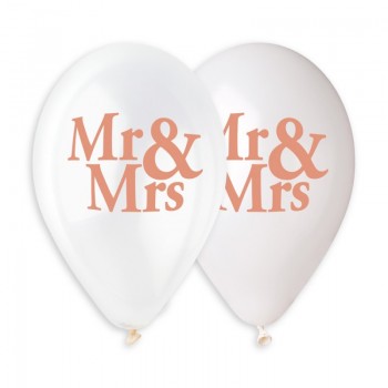 5 BALLONS WEDDING MR & MRS...
